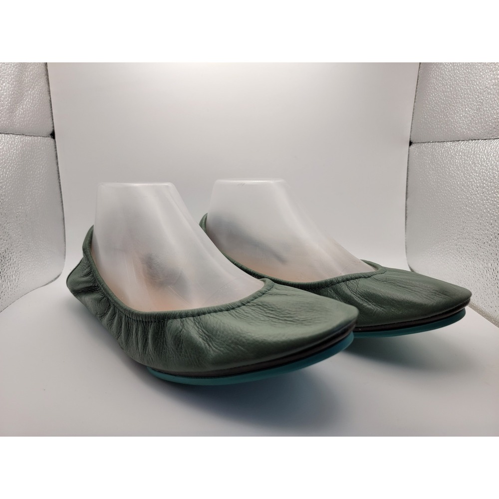 Tieks‎ Pacific Green Ballet Flats Size 10 Italian Leather EUC Women's